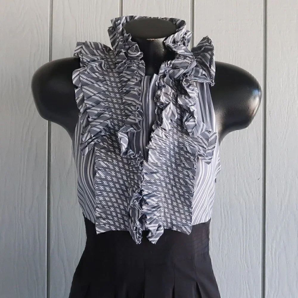 BCBG MaxAzria Ruffle Top and Pleated Skirt